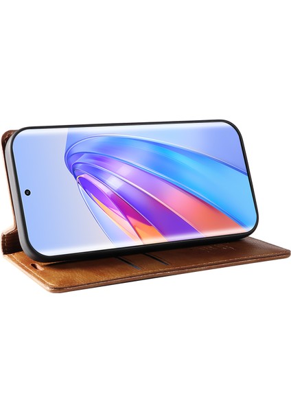 Yıkatu YK-006 For Honor X40 5g / X9A 5g / Magic5 Lite 5g Deri Kılıf Litchi Doku Telefon Cüzdan Kapağı - Kahverengi (Yurt Dışından) modelleri
