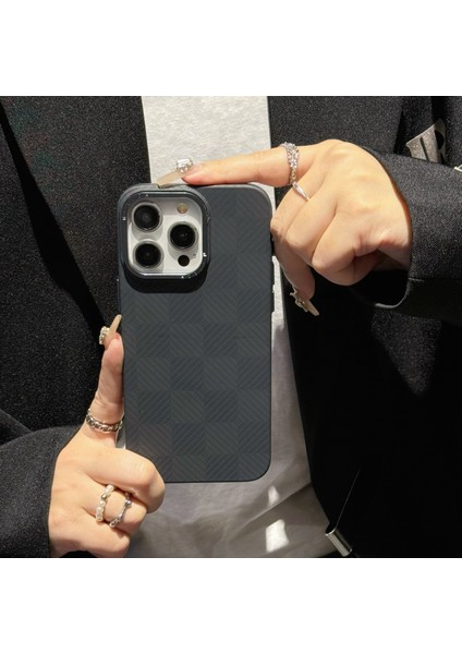 iPhone 15 Pro Max Kılıf Izgara Desenli Sert Pc Koruyucu Telefon Kapağı - Blok (Yurt Dışından) fiyatları
