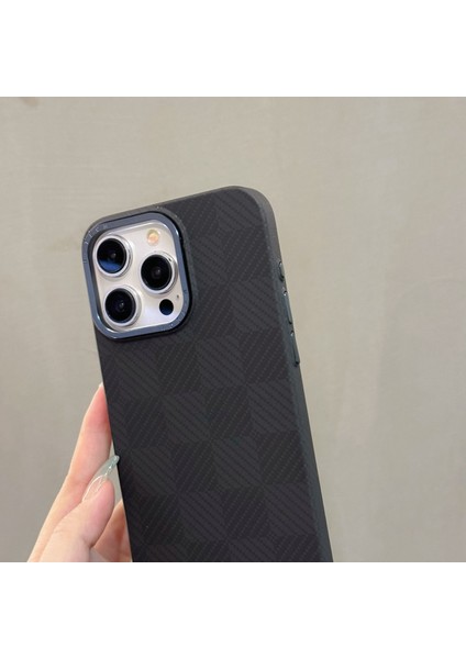iPhone 15 Pro Max Kılıf Izgara Desenli Sert Pc Koruyucu Telefon Kapağı - Blok (Yurt Dışından) modelleri