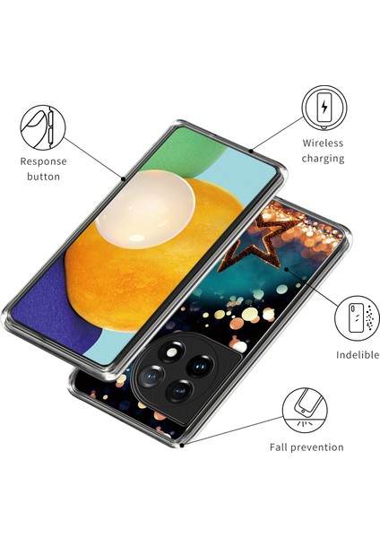 Oneplus Ace 3 5g / 12R 5g Telefon Kılıfı Için Ince Desen Baskılı Tpu Kapak - Beş Köşeli Yıldız (Yurt Dışından) modelleri
