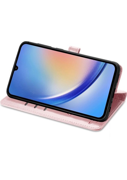 Samsung Galaxy A35 5g Kılıf Manyetik Toka Cüzdan Çizilmeye Dayanıklı Telefon Kapağı - Gül Altın (Yurt Dışından) modelleri