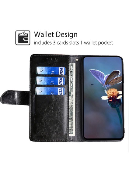 Samsung Galaxy M15 5g Telefon Kapağı Baskı Geometrik Ekleme Standı Kabuğu Için Cüzdan Kılıf - Siyah (Yurt Dışından) fırsatları