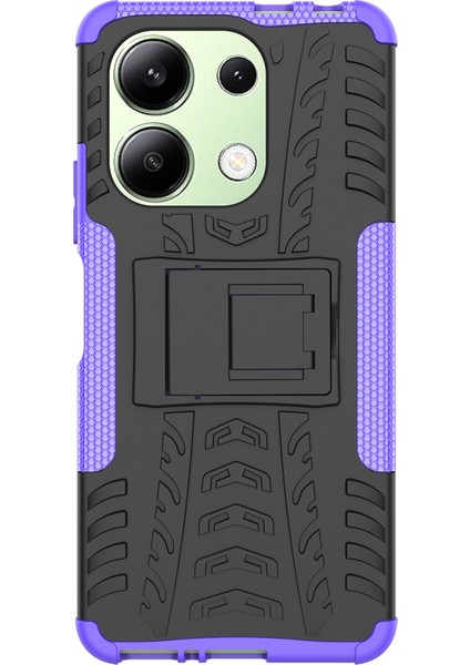 Xiaomi Redmi Note 13 4g Kickstand Kılıf Pc+Tpu Lastik Desenli Koruyucu Telefon Kapağı - Mor (Yurt Dışından) indirimleri