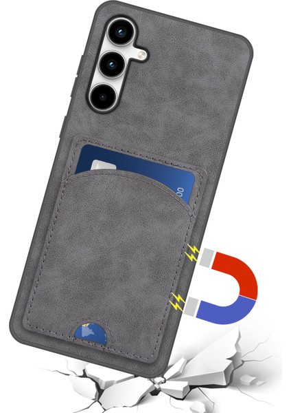 Samsung Galaxy S25 Fe Kickstand Deri Kaplamalı Tpu Telefon Kılıfı ve Kart Yuvası (Yurt Dışından) modelleri