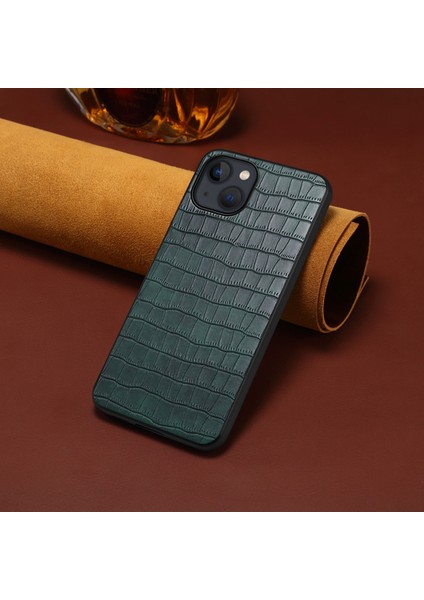 iPhone 13 Için 6.1 Inç Telefon Kılıfı Pu+Pc+Tpu Timsah Dokulu Şok Emici Arka Kılıf - Yeşil (Yurt Dışından) fırsatları
