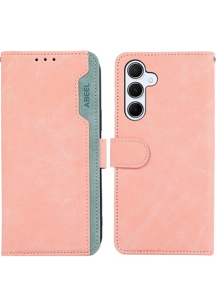Abeel Samsung Galaxy S24 Pu Deri Kılıf Rfıd Engelleme Standlı Telefon Koruyucu Kapak - Pembe (Yurt Dışından)