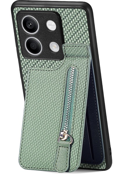 C1-03 Xiaomi Redmi Note 13 4g Kılıf Karbon Fiber Deri+Tpu+Pc Telefon Kapağı - Yeşil (Yurt Dışından)