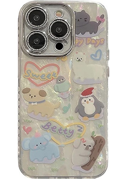 iPhone 12 Pro Için Kılıf Pc+Tpu Telefon Kılıfı, Karikatür Desen Tasarımı+Kabuk Dokusu (Yurt Dışından)