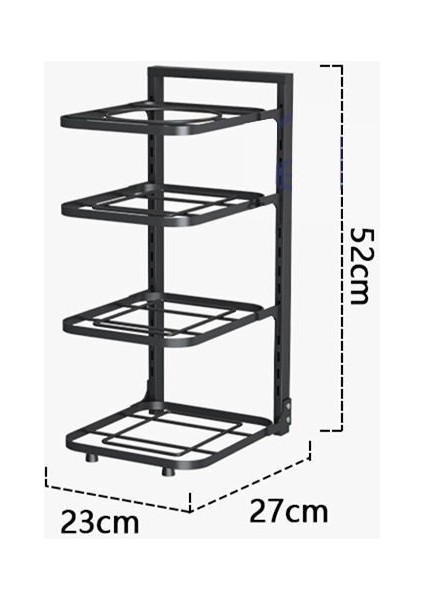 Mutfak Ayarlanabilir Dört Katmanlı Tencere Rafı (Yurt Dışından)