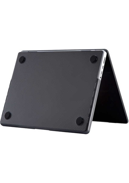 Apple Macbook 16.2' 2021 Uyumlu A2485 Msoft Carbon Fiber Tasarımlı Kapak