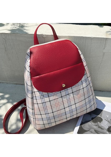 Ekose Sırt Çantası Öğrenci Açık Hava Büyük Kapasiteli Sırt Çantası (Yurt Dışından)