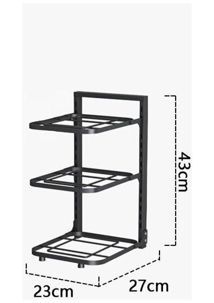 Mutfak Ayarlanabilir Üç Katmanlı Tencere Rafı (Yurt Dışından)