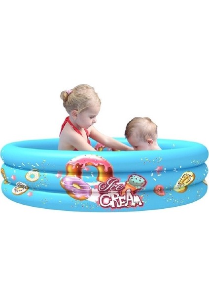Zsykd 90X30CM Yuvarlak Çocuk Şişme Havuz - Mavi (Yurt Dışından)