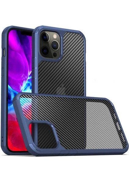 Apple iPhone 12 Pro Max Uyumlu Kılıf Inoks Kapak, Mavi