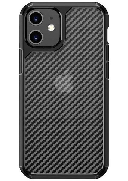 Apple iPhone 12 Mini Uyumlu Kılıf Inoks Kapak, Siyah