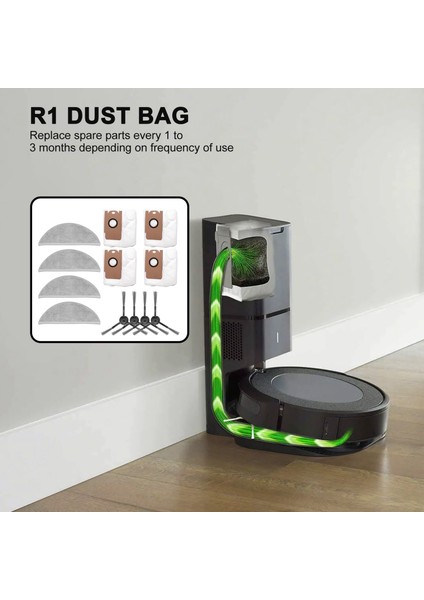 Değiştirilebilir Aksesuarlar Toz Torbası Yan Fırça R1 Robot Süpürge Paspas Bezleri Yedek Parça (Yurt Dışından) indirimleri