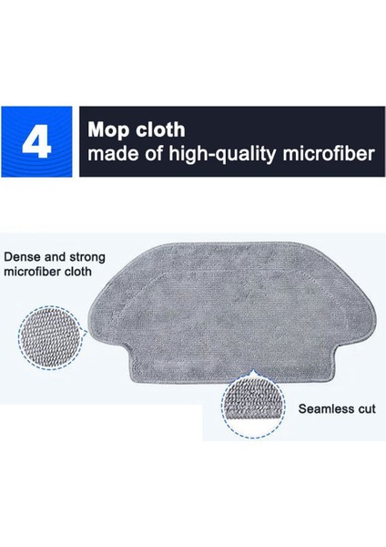 Robotlu Süpürge S10, S12 Aksesuarları B106GL Elektrikli Süpürge Aksesuarları Hepa Filtre Paspas Bezi Ana Yan Fırça (Yurt Dışından) indirimleri