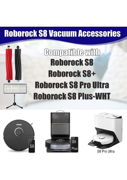S8 S8 + S8 Pro Ultra S8 Plus Robot Süpürgeler Ana Yan Fırça Hepa Filtre Yedek Parçaları (Yurt Dışından)
