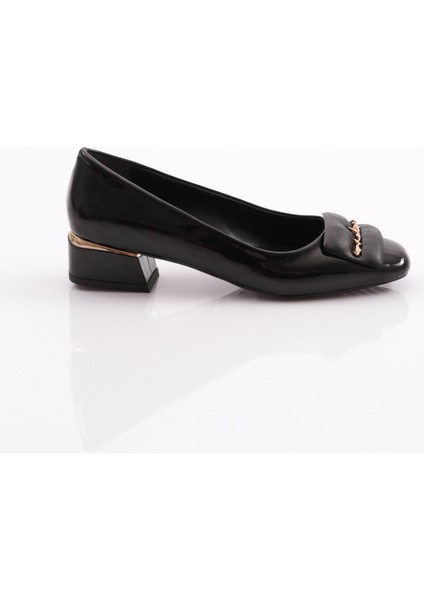 4886 Kadin Kare Tokali Topuklu Ayakkabi