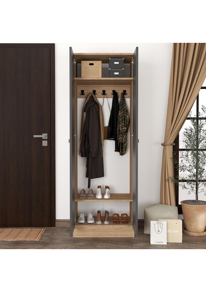 Varna Portmanto 180 cm Gri-Meşe