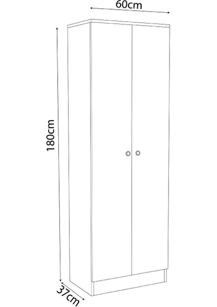 Varna Portmanto 180 cm Gri-Meşe