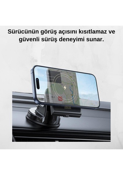 Torpido Üzeri Magsafe 15W Kablosuz Araç Şarjı Telefon Tutucu Iphone 12 13 14 15 Pro Max Uyumlu fırsatları