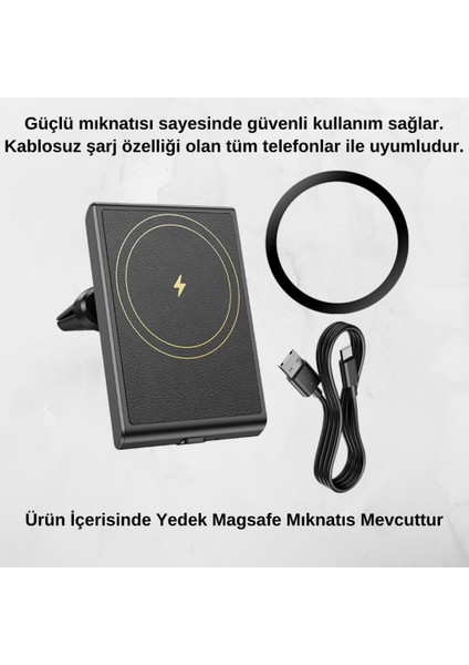Torpido Üzeri Magsafe 15W Kablosuz Araç Şarjı Telefon Tutucu Iphone 12 13 14 15 Pro Max Uyumlu indirimleri