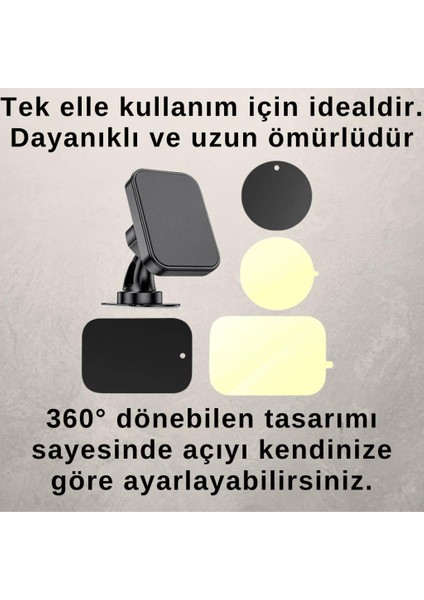 360° Döner Başlıklı Magsafe Uyumlu Torpido Üstü Araç Tutucu Iphone 12 13 14 15 Pro Max Uyumlu