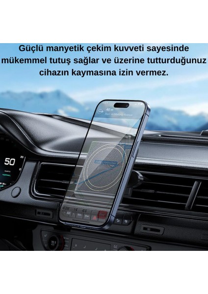 360° Döner Başlıklı Magsafe Uyumlu Havalandırma Araç Tutucu Iphone 12 13 14 15 Pro Max Uyumlu