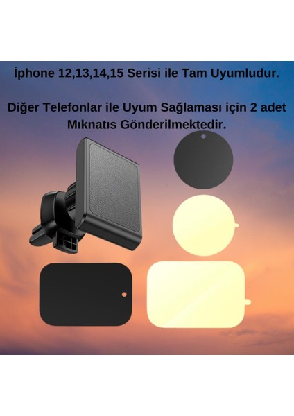 360° Döner Başlıklı Magsafe Uyumlu Havalandırma Araç Tutucu Iphone 12 13 14 15 Pro Max Uyumlu