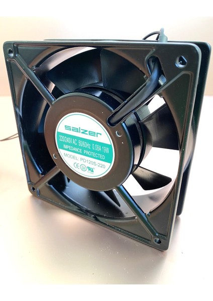 Fan 120X38 Plastik Kanat 220V Ac Kablolu Parmak koruma teli hediyeli