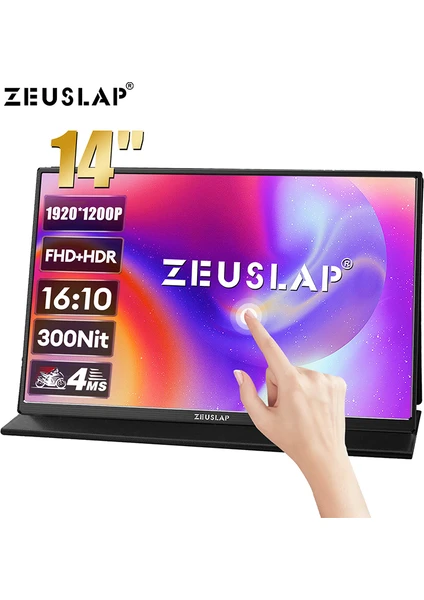 Z14 Lite Pro 14'' Fhd+Hdr 1920X1200 60Hz Ads-Ips Panel Type-C Ultra Ince, Dokunmatik Taşınabilir Monitör (ZL-Z14-LITE-PRO)