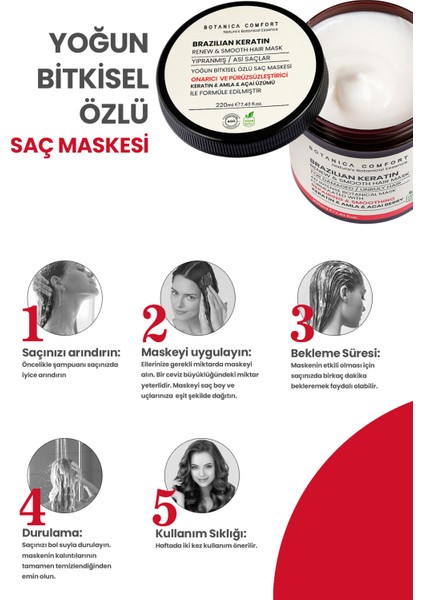 Işlem Görmüş ve Yıpranmış Saçlar Için Onarıcı Keratin ve Amla Yağı Özlü Saç Maskesi 220 ml fırsatları