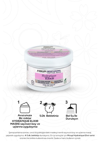 Kuru ve Mat Saçlar Için Hyaluronik Asit,kolejen Peptit Kompleks Nem Veren Besleyici Maske 250 ml modelleri