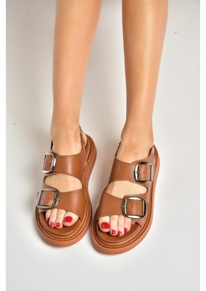 P540032803 Taba Hakiki Deri Kadın Sandalet indirimleri