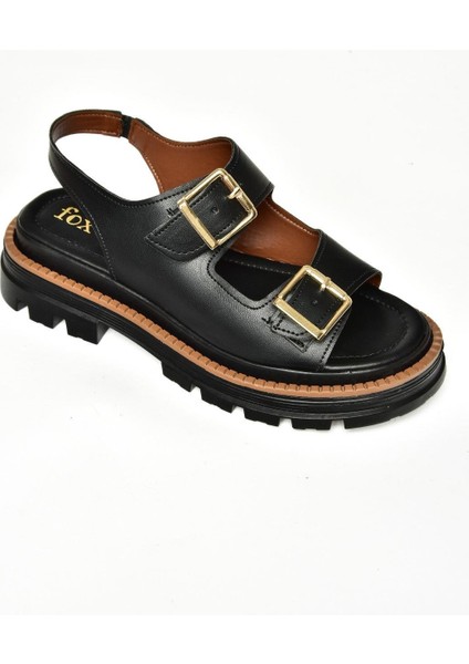 S437302209 Siyah Kalın Tabanlı Kadın Sandalet indirimleri