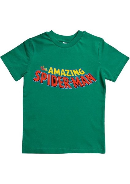 Baskılı Örümcek Adam Pamuklu Penye Kumaş Yazlık Çocuk Tişört