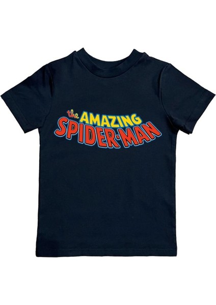 Baskılı Örümcek Adam Pamuklu Penye Kumaş Yazlık Çocuk Tişört