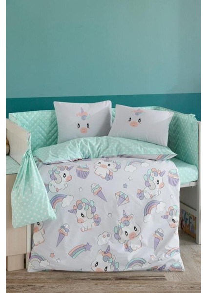 Poplin Bebek Nevresim Takımı - Mila Gri