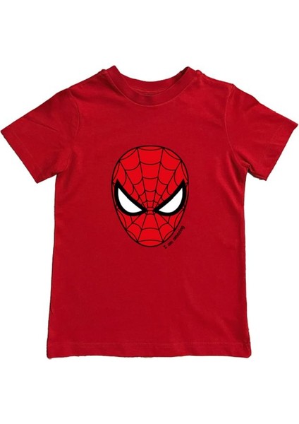 Baskılı Örümcek Adam Pamuklu Penye Kumaş Yazlık Çocuk Tişört