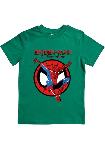 Baskılı Örümcek Adam Pamuklu Penye Kumaş Yazlık Çocuk Tişört