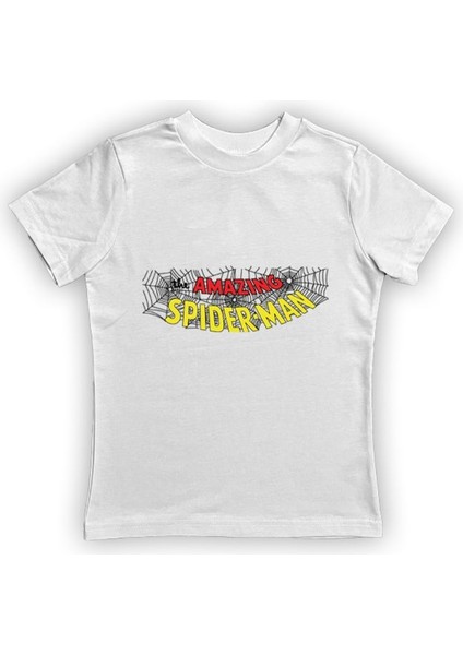 Baskılı Örümcek Adam Pamuklu Penye Kumaş Yazlık Çocuk Tişört