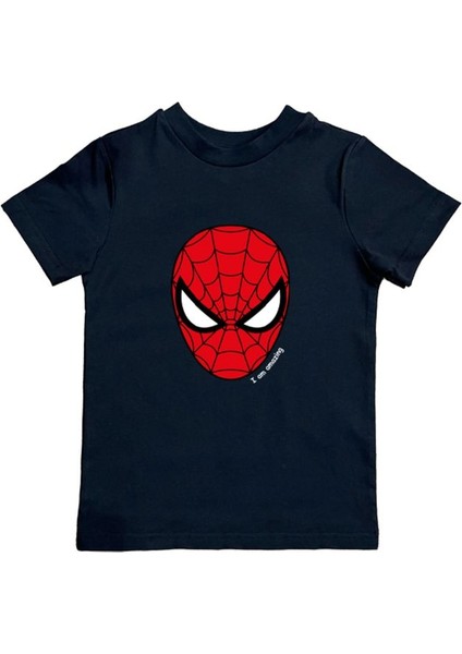 Baskılı Örümcek Adam Pamuklu Penye Kumaş Yazlık Çocuk Tişört