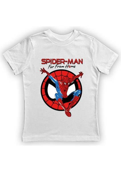 Baskılı Örümcek Adam Pamuklu Penye Kumaş Yazlık Çocuk Tişört