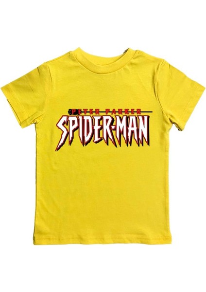 Baskılı Örümcek Adam Pamuklu Penye Kumaş Yazlık Çocuk Tişört