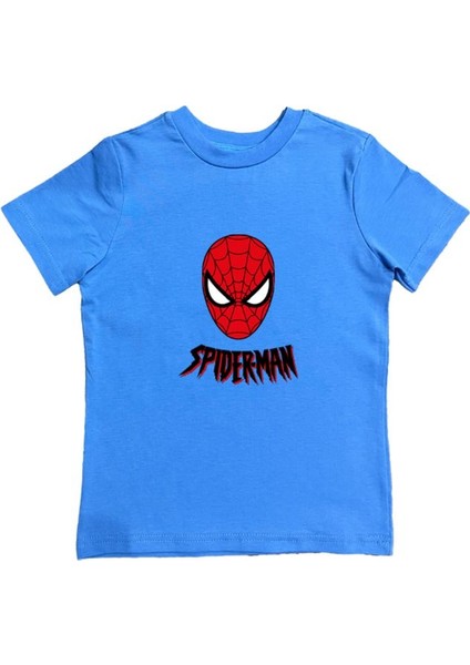 Baskılı Örümcek Adam Pamuklu Penye Kumaş Yazlık Çocuk Tişört
