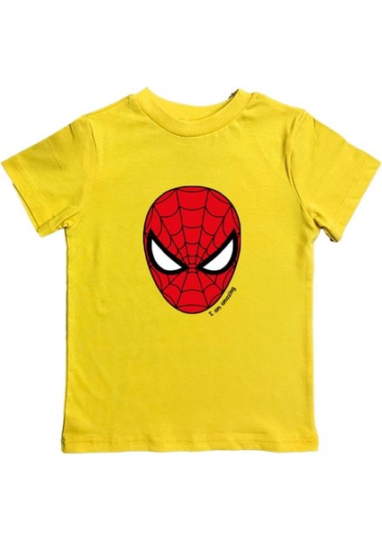 Baskılı Örümcek Adam Pamuklu Penye Kumaş Yazlık Çocuk Tişört