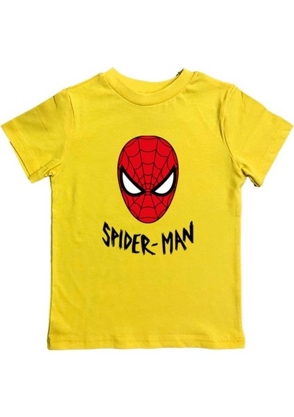 Baskılı Örümcek Adam Pamuklu Penye Kumaş Yazlık Çocuk Tişört