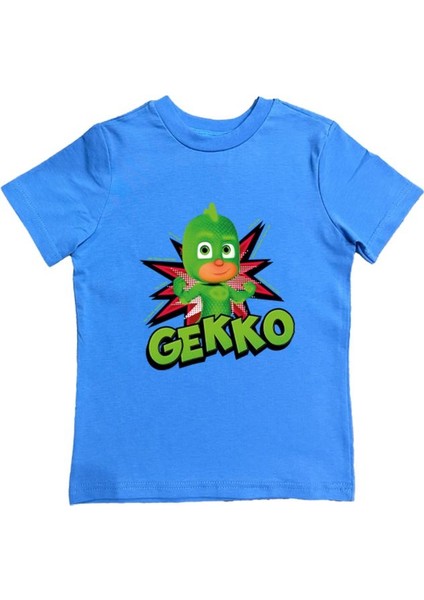 Pj Maskeliler Baskılı Pamuklu Penye Kumaş Yazlık Çocuk Tişört