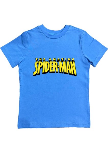 Baskılı Örümcek Adam Pamuklu Penye Kumaş Yazlık Çocuk Tişört